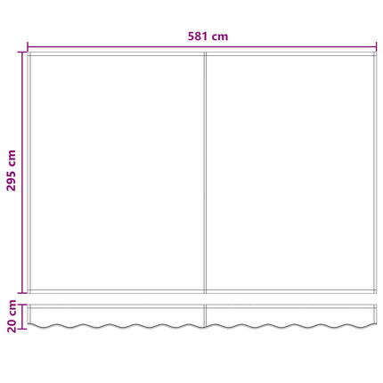 Utdragbar markis Taupe 600 × 300 cm Duk och Aluminium