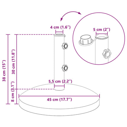 Parasolbas för 40-50 mm stolpe 26.75 kg Svart for 40-50 mm Pole