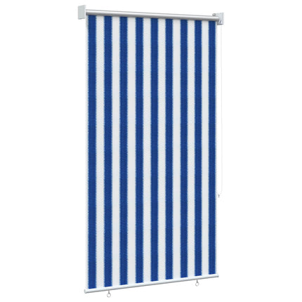 Utomhus Rullgardin 90% UV Block Blå och Vit Rand 100 x 140 cm