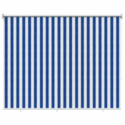 Utomhus Rullgardin 90% UV Block Blå och Vit Rand 200 x 140 cm