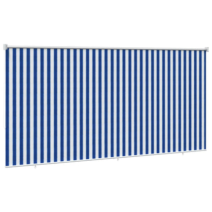 Utomhus Rullgardin 90% UV Block Blå och Vit Rand 300 x 230 cm