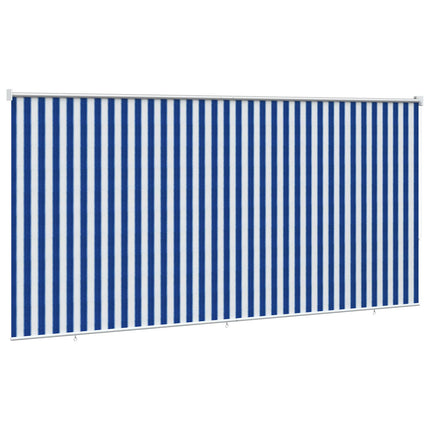 Utomhus Rullgardin 90% UV Block Blå och Vit Rand 350 x 230 cm