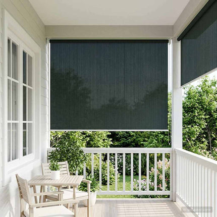 Utomhus Rullgardin 90% UV Block Mörkgrön 140 x 140 cm HDPE