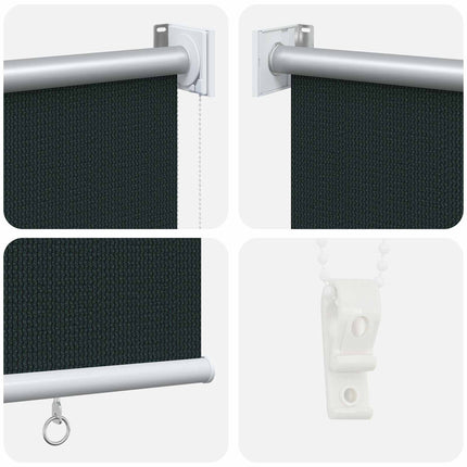 Utomhus Rullgardin 90% UV Block Mörkgrön 160 x 140 cm HDPE