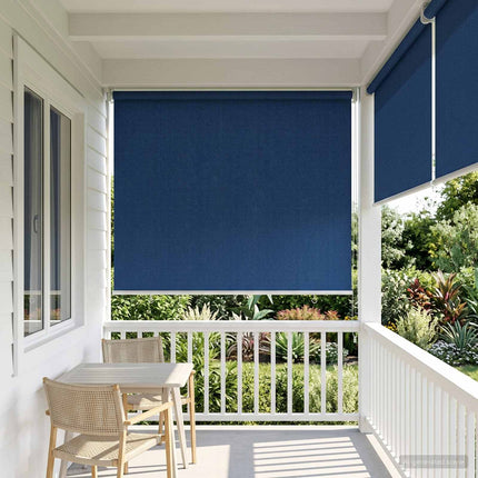 Utomhus Rullgardin 90% UV Block Blå 80 x 140 cm HDPE