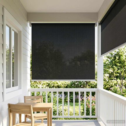 Utomhus Rullgardin 90% UV Block Svart 80 x 140 cm HDPE