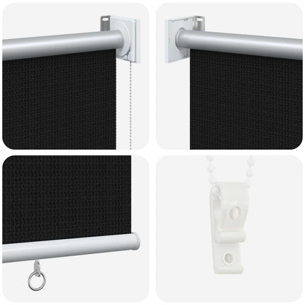 Utomhus Rullgardin 90% UV Block Svart 80 x 230 cm HDPE