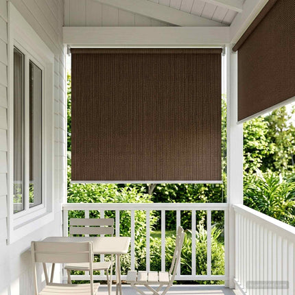 Utomhus Rullgardin 90% UV Block Brun 60 x 140 cm HDPE