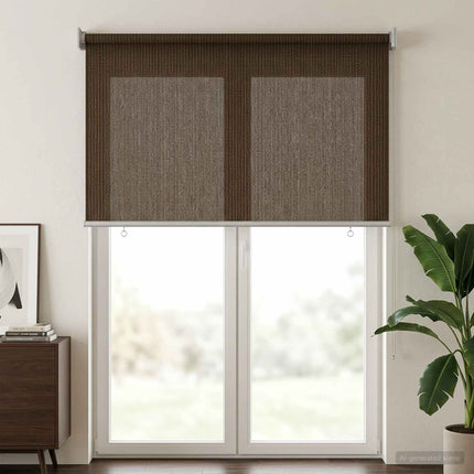 Utomhus Rullgardin 90% UV Block Brun 120 x 230 cm HDPE