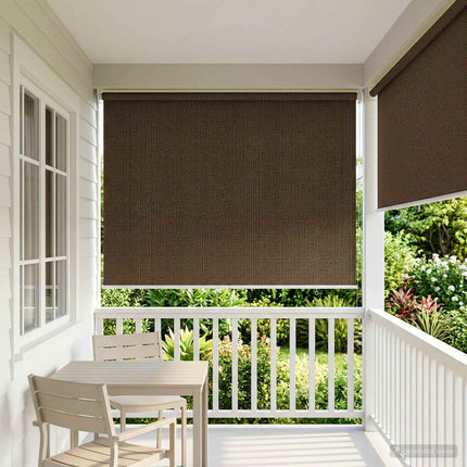 Utomhus Rullgardin 90% UV Block Brun 120 x 230 cm HDPE