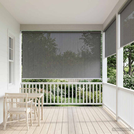 Utomhus Rullgardin 90% UV Block Ljusgrå 140 x 140 cm HDPE