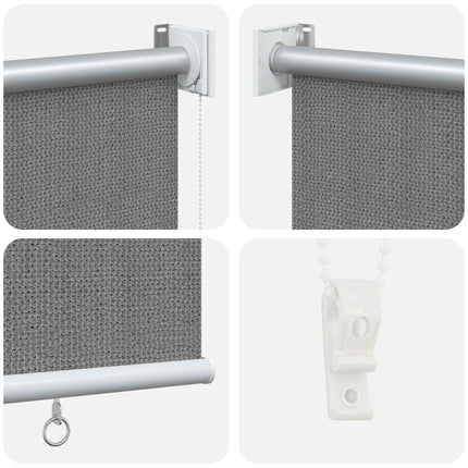 Utomhus Rullgardin 90% UV Block Ljusgrå 220 x 140 cm HDPE