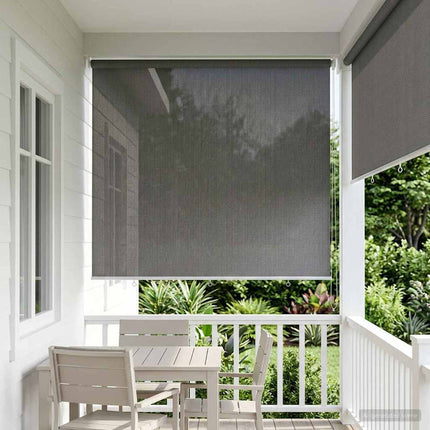 Utomhus Rullgardin 90% UV Block Ljusgrå 220 x 140 cm HDPE