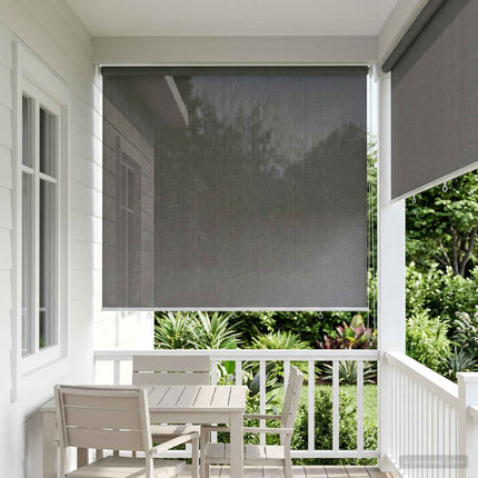 Utomhus Rullgardin 90% UV Block Ljusgrå 220 x 140 cm HDPE