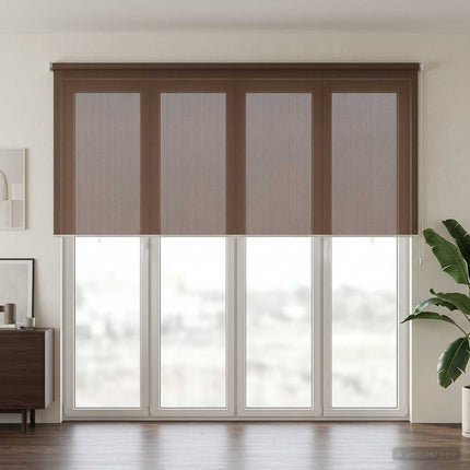 Utomhus Rullgardin 90% UV Block Taupe 350 x 140 cm HDPE