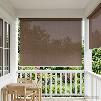 Utomhus Rullgardin 90% UV Block Taupe 60 x 230 cm HDPE