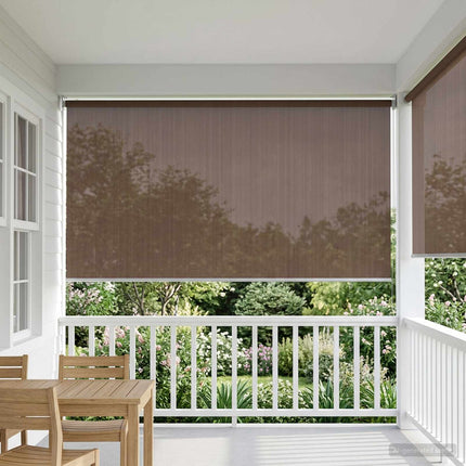 Utomhus Rullgardin 90% UV Block Taupe 220 x 230 cm HDPE