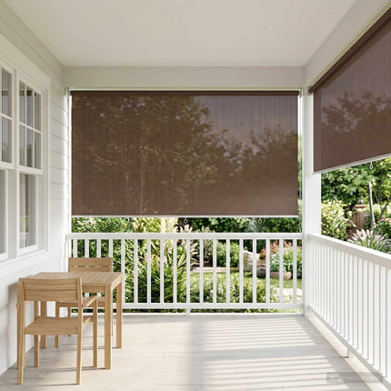 Utomhus Rullgardin 90% UV Block Taupe 240 x 230 cm HDPE