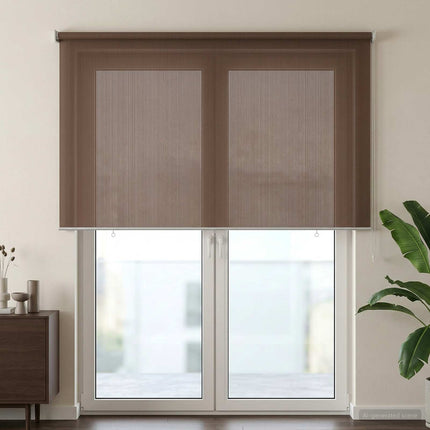 Utomhus Rullgardin 90% UV Block Taupe 240 x 230 cm HDPE