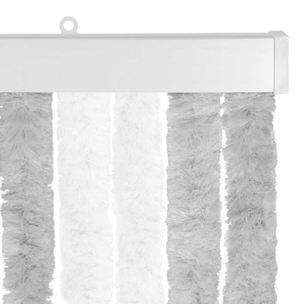 Insektsgardin Chenille Ljusgrå och vit. 100 x 230 cm 100% PP