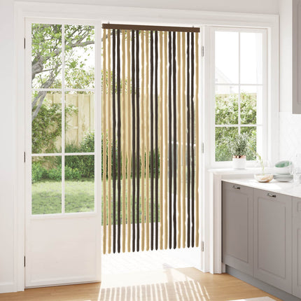 Insektsgardin Chenille Mörkbrun och Beige 90 x 200 cm 100% PP
