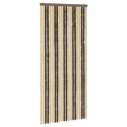 Insektsgardin Chenille Mörkbrun och Beige 90 x 200 cm 100% PP