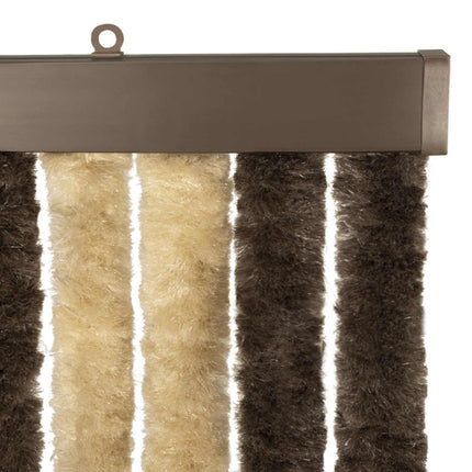 Insektsgardin Chenille Mörkbrun och Beige 90 x 220 cm 100% PP