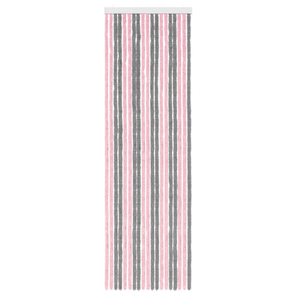 Insektsgardin Chenille Silvergrå och Rosa 56 x 185 cm 100% PP