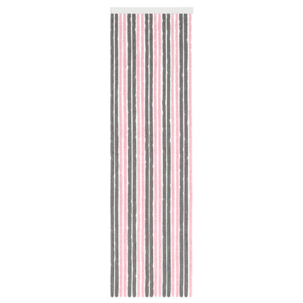 Insektsgardin Chenille Silvergrå och Rosa 56 x 200 cm 100% PP