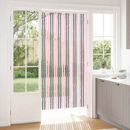 Insektsgardin Chenille Silvergrå och Rosa 100 x 200 cm 100% PP