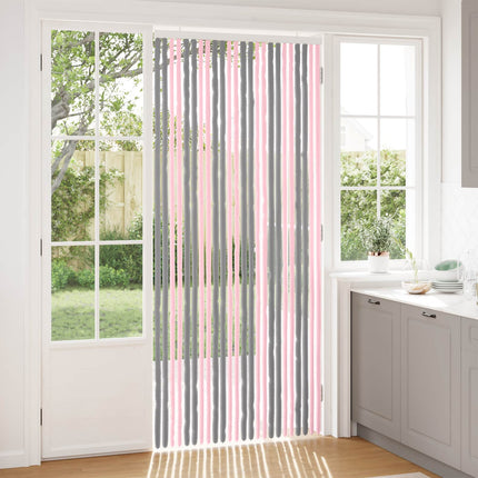 Insektsgardin Chenille Silvergrå och rosa 100 x 230 cm 100% PP