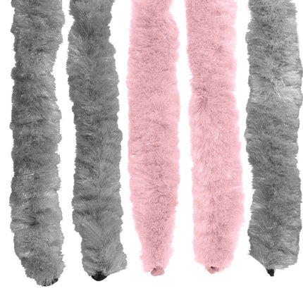Insektsgardin Chenille Silvergrå och Rosa 118 x 220 cm 100% PP