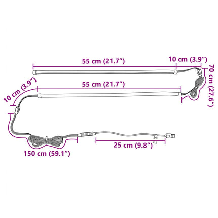 LED Band 110 cm Flerfärgsdesign PVC