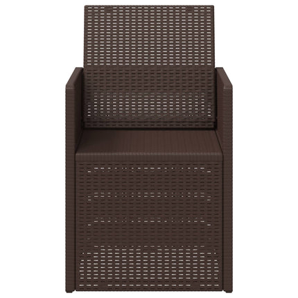 Trädgårdsmatstolar 2 pcs Brun PP