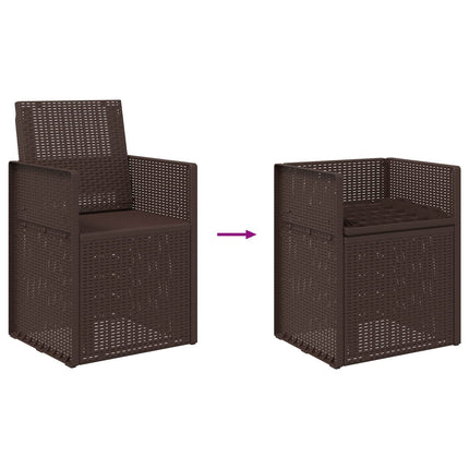 Trädgårdsmatstolar 2 pcs Brun PP