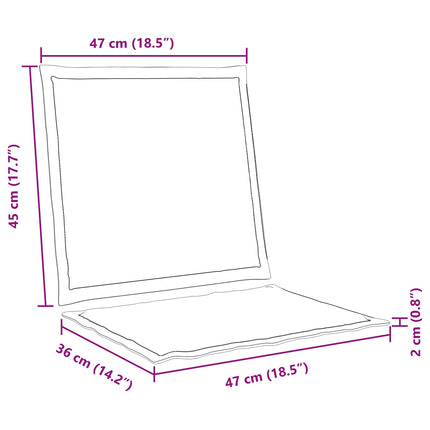 Sitt- och Ryggkuddar 2 pcs Taupe 47 x 45 x 2 cm Polyester