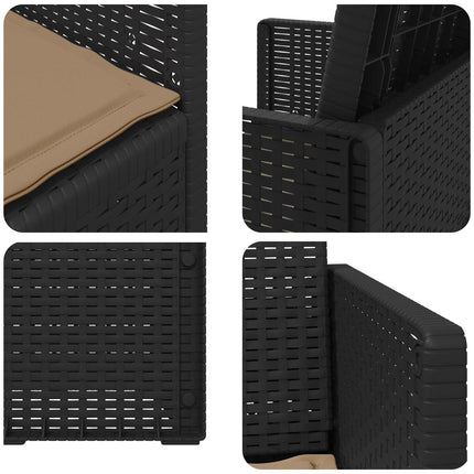 Trädgårdsmatstolar 2 pcs Antracit och taupe PP