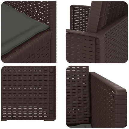 Trädgårdsmatstolar 2 pcs Brun och antracit PP