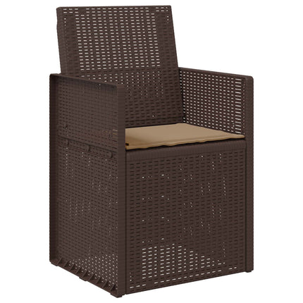 Trädgårdsmatstolar 2 pcs Brun och taupe PP