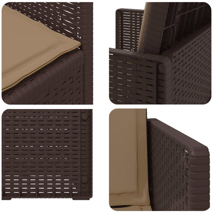 Trädgårdsmatstolar 2 pcs Brun och taupe PP