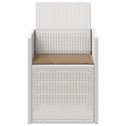 Trädgårdsmatstolar 2 pcs Vit och taupe PP