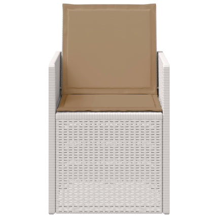 Trädgårdsmatstolar 2 pcs Vit och taupe PP