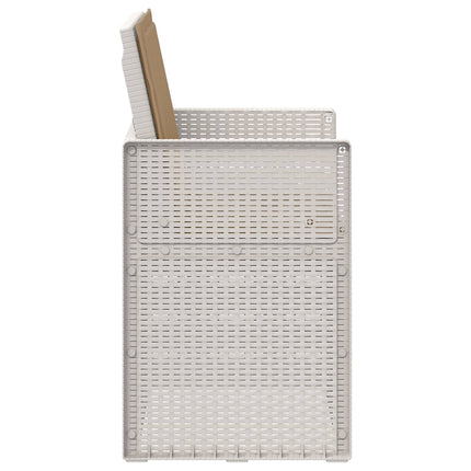 Trädgårdsmatstolar 2 pcs Vit och taupe PP