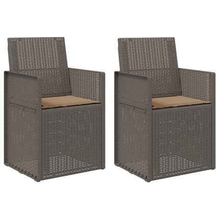 Trädgårdsmatstolar 2 pcs Ljusgrå och Taupe PP
