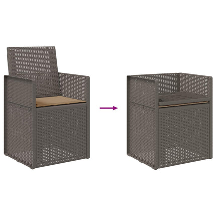 Trädgårdsmatstolar 2 pcs Ljusgrå och Taupe PP