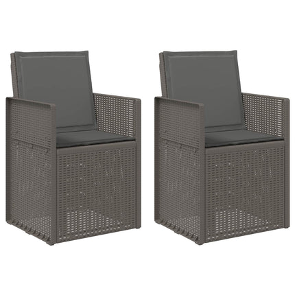 Trädgårdsmatstolar 2 pcs Ljusgrå och antracit PP