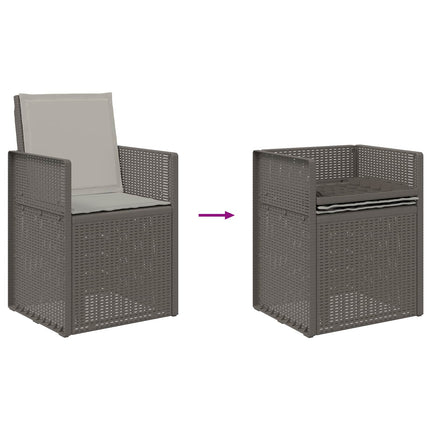 Trädgårdsmatstolar 2 pcs Ljusgrå PP