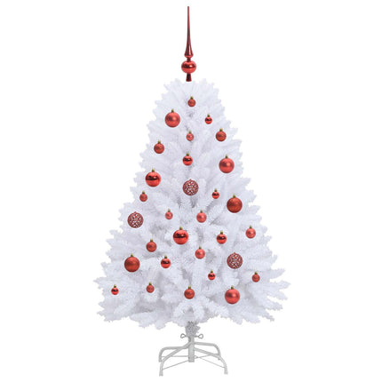 Plast Hingad Julgran med 150 LED-lampor Vit 120 cm PVC och Stål