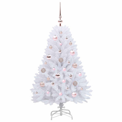Plast Hingad Julgran med 150 LED-lampor Vit 120 cm PVC och Stål