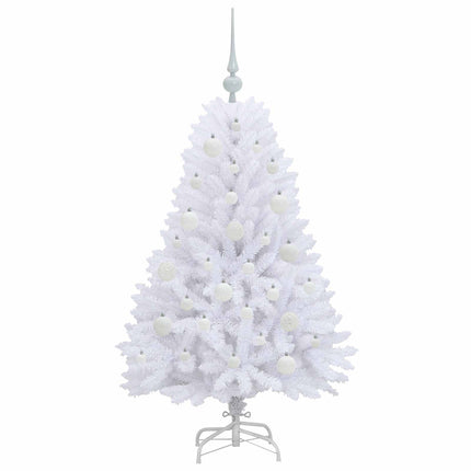 Plast Hingad Julgran med 150 LED-lampor Vit 120 cm PVC och Stål